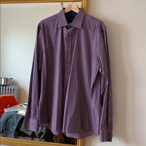 Men’s Bugatchi Dress Shirt. Size Large. Shape fit